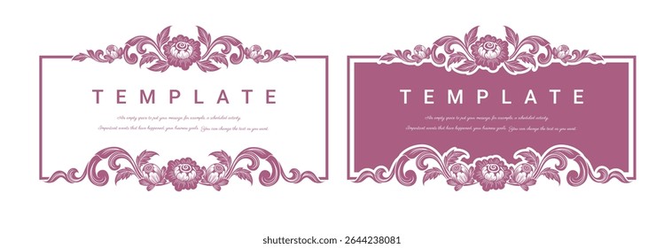 Elegant frame vector, Eastern style, Golden outline floral border, decorative adornment for invitations and greeting cards. EPS Vector.