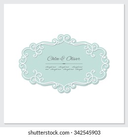 Elegant frame. Wedding design. Isolated on white.
