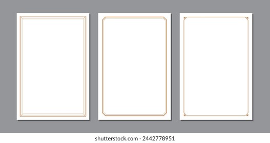 Elegant framed set illustration with simple corners. (Line width can be changed.)