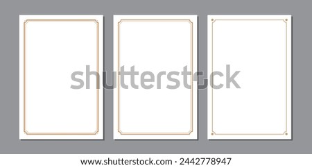 Elegant framed set illustration with simple rounded corners. (Line width can be changed.)