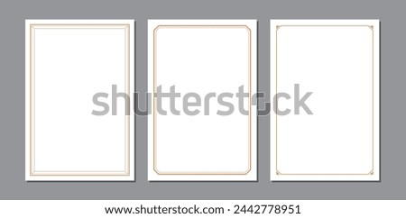 Elegant framed set illustration with simple corners. (Line width can be changed.)