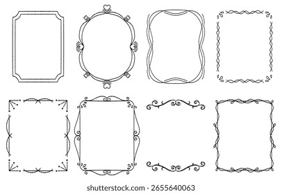Elegant frameset in hand-drawn style (vector)