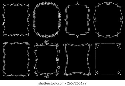 Elegant frameset in hand-drawn style (vector)