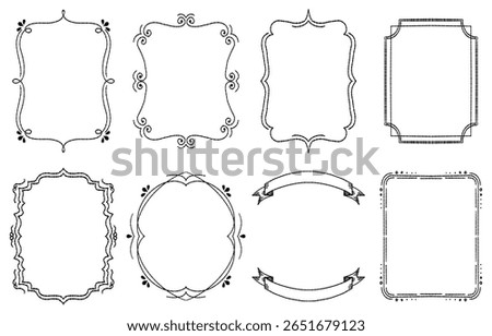 Elegant frameset in hand-drawn style (vector)