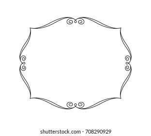 Elegant frame.Vector illustration. Black on white.