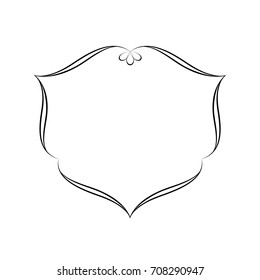 Elegant frame.Vector illustration. Black on white.