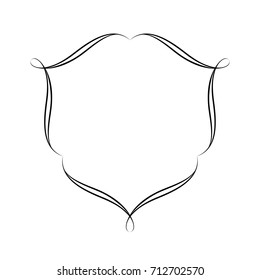 Elegant frame.Vector illustration. Black on white.