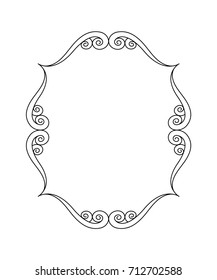 Elegant frame.Vector illustration. Black on white.