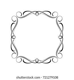 Elegant frame.Vector illustration. Black on white.