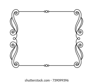 Elegant frame.Vector illustration. Black on white.