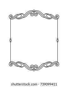 Elegant frame.Vector illustration. Black on white.