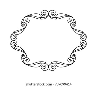 Elegant frame.Vector illustration. Black on white.
