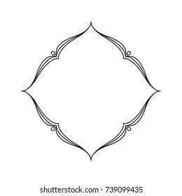 Elegant frame.Vector illustration. Black on white.