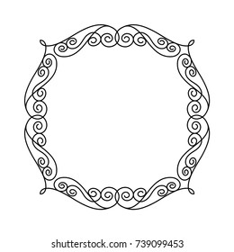 Elegant frame.Vector illustration. Black on white.