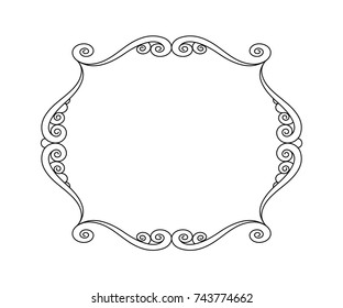Elegant frame.Vector illustration. Black on white.