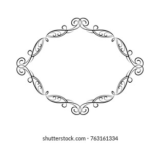 Elegant frame.Vector illustration. Black on white.