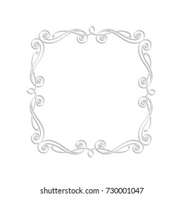 Elegant frame.Vector illustration. Gray on white.