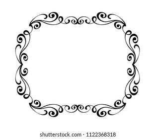 Elegant frame.Vector illustration.Black on white.
