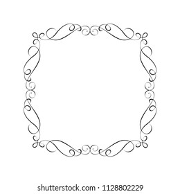 Elegant frame.Vector illustration.Black on white.
