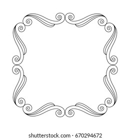 Elegant frame.Vector illustration.Black on white.