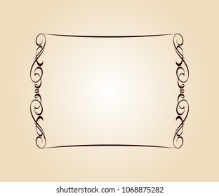 Elegant frame.Vector illustration.Brown on beige.