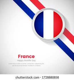 Elegant France national flag on circle. Bastille day of France country with classic background