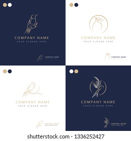 Elegant freestyle bird logos collection