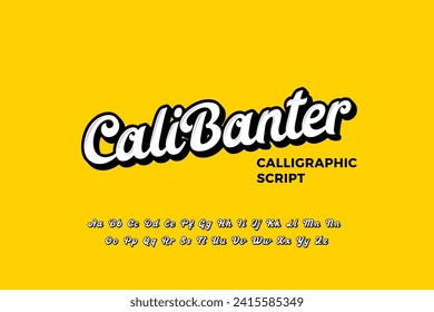 Eleganter freundlicher Kalligrafischer Schriftzeichen mit Shadow Vector Design. Lettering Kalligraphie Trending Schrift.