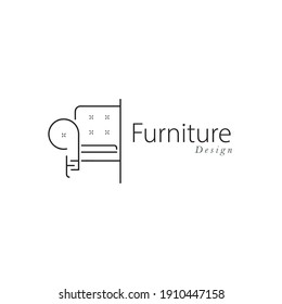 Elegant Furniture Interior Logo Template Flat Style Design Vector Illustration