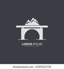 Elegant furniture logo concept Illustration vector of office desk in flat design modern office table