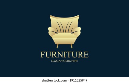 Elegant Furniture Logo Golden Couch Stock Vector (Royalty Free ...