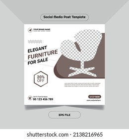 Elegant furniture social media and instagram post template
