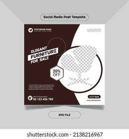 Elegant Furniture Social Media And Instagram Post Template