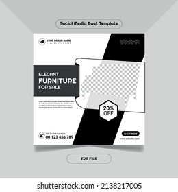 Elegant furniture social media and instagram post template