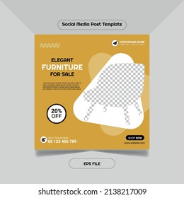 Elegant furniture social media and instagram post template
