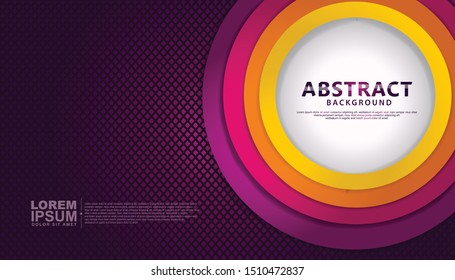 Elegant and futuristic abstract decoration overlap circle shape with textured background. vector illustration