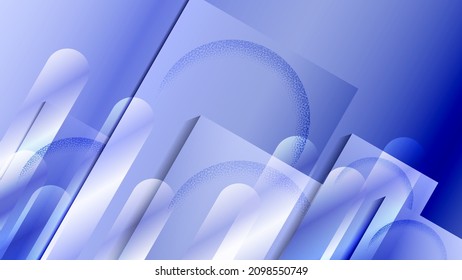 Elegant futuristic background in blue tones. A beautiful illustration for interior decoration, corporate designs, blogs, postcards, posters and your other projects.