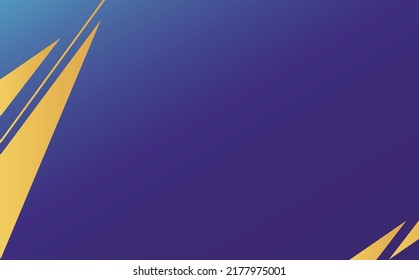 Elegant and futuristic blue background with gold colored angular shapes. Background with copyspace. Suitable for banner, text placeholder, wallpaper, cover, card, presentation, and backdrop.