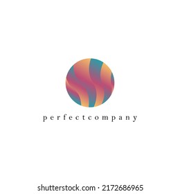 Elegant and futuristic gradient colored circle logo. Blurry green, orange, and red logo. Suitable for company, corporation, industry, technology, and expedition.
