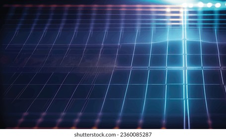 Elegant futuristic light and reflection with grid line background vector Illustration