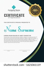 elegant and futuristic modern certificate template with texture pattern background.
