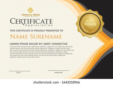 Elegant Futuristic Modern Certificate Template Texture Stock Vector ...