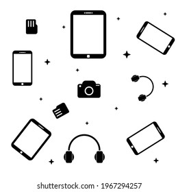 Eleganter Gadgets, farbloser Design-Vektorgrafik
