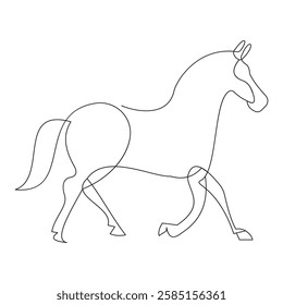 Elegant Galloping Horse – One Line Art