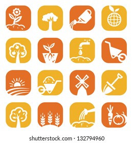 Elegant Gardening Icons Set Created For Mobile, Web And Applications.