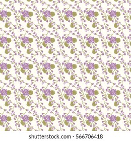 Elegant gentle pattern in small-scale flower buds. Millefleurs. Arabesque style. Floral seamless background for textile or book covers, manufacturing, wallpapers, print, gift wrap and scrapbooking.