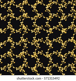 Elegant gentle pattern in small-scale flower buds. Millefleurs. Arabesque style. Golden colors. Floral seamless background for textile or book covers, wallpapers, print, gift wrap and scrapbooking.
