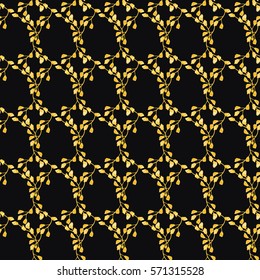 Elegant gentle pattern in small-scale flower buds. Millefleurs. Arabesque style. Golden colors. Floral seamless background for textile or book covers, wallpapers, print, gift wrap and scrapbooking.