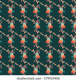 Elegant gentle pattern in small-scale flower buds. Millefleurs. Arabesque style. Floral seamless background for textile or book covers, manufacturing, wallpapers, print, gift wrap and scrapbooking.