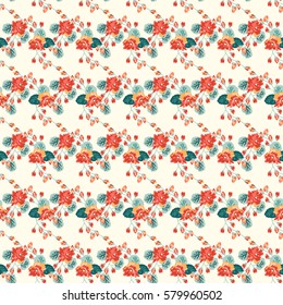Elegant gentle pattern in small-scale flower buds. Millefleurs. Arabesque style. Floral seamless background for textile or book covers, manufacturing, wallpapers, print, gift wrap and scrapbooking.